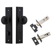 Paddington Knob Stepped Backplate Privacy Kit with Privacy Turn Matt Black