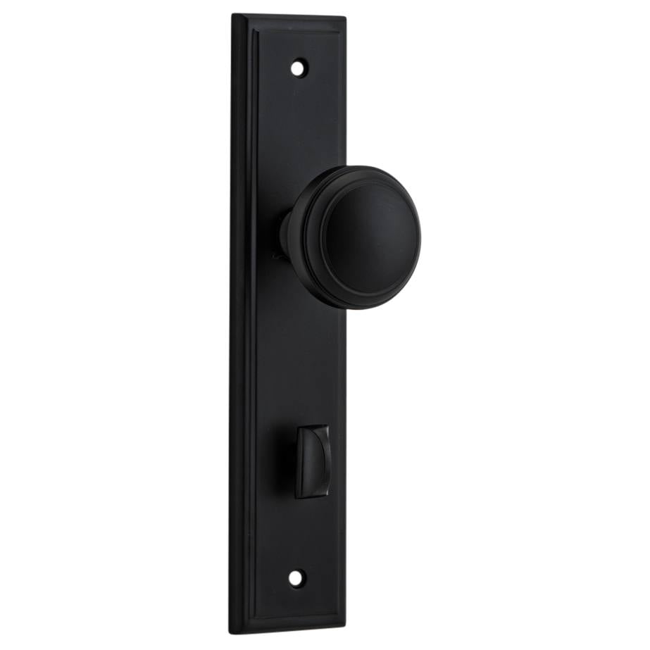 Paddington Knob Stepped Backplate Matt Black