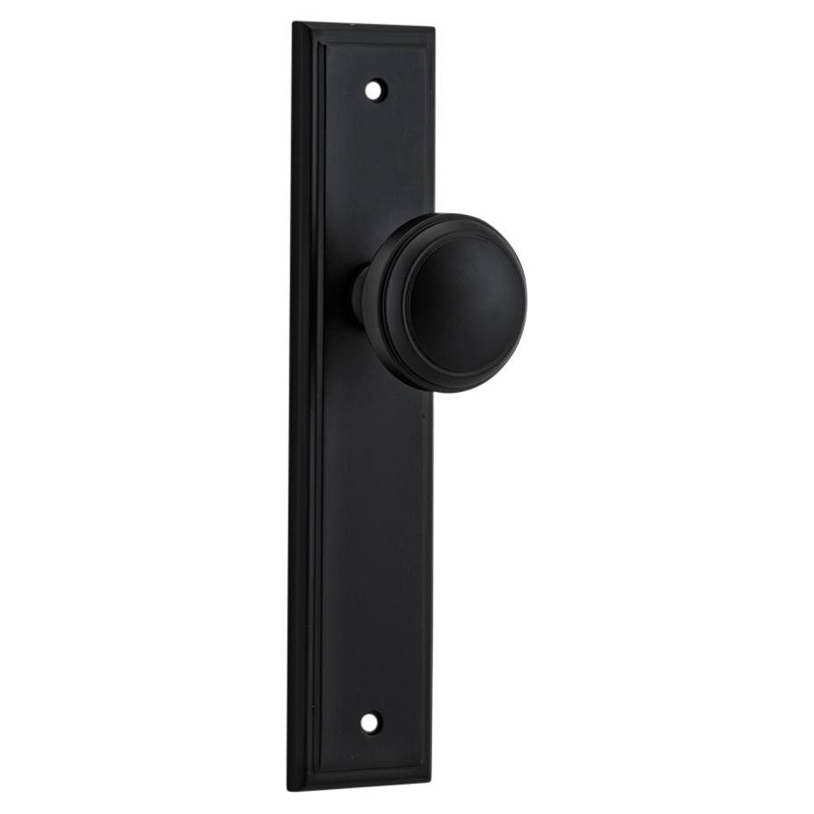 Paddington Knob Stepped Backplate Matt Black
