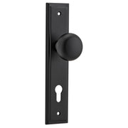 Cambridge Knob Stepped Backplate Matt Black