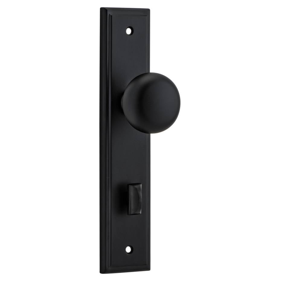 Cambridge Knob Stepped Backplate Matt Black