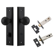 Guildford Knob Stepped Backplate Privacy Kit w Privacy Turn Matt Black