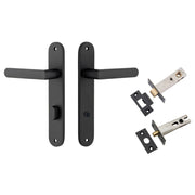 Osaka Lever Oval Backplate Privacy Kit w Privacy Turn Matt Black