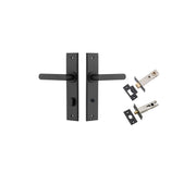Osaka Lever Chamfered Backplate Privacy Kit w Privacy Turn Matt Black