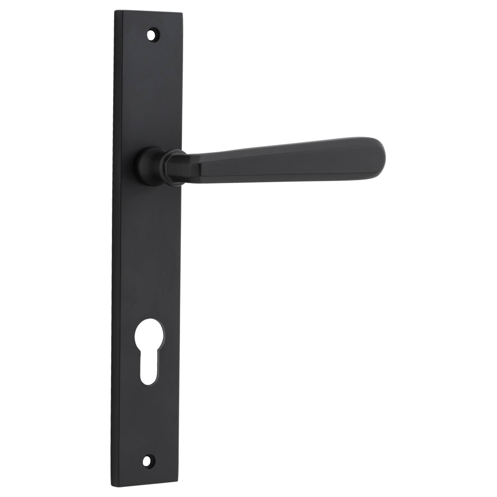 Copenhagen Lever Rectangular Backplate Matt Black