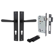 Copenhagen Lever Rectangular Backplate Entrance Kit w High Security Lock Matt Black
