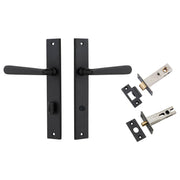 Copenhagen Lever Rectangular Backplate Privacy Kit w Privacy Turn Matt Black