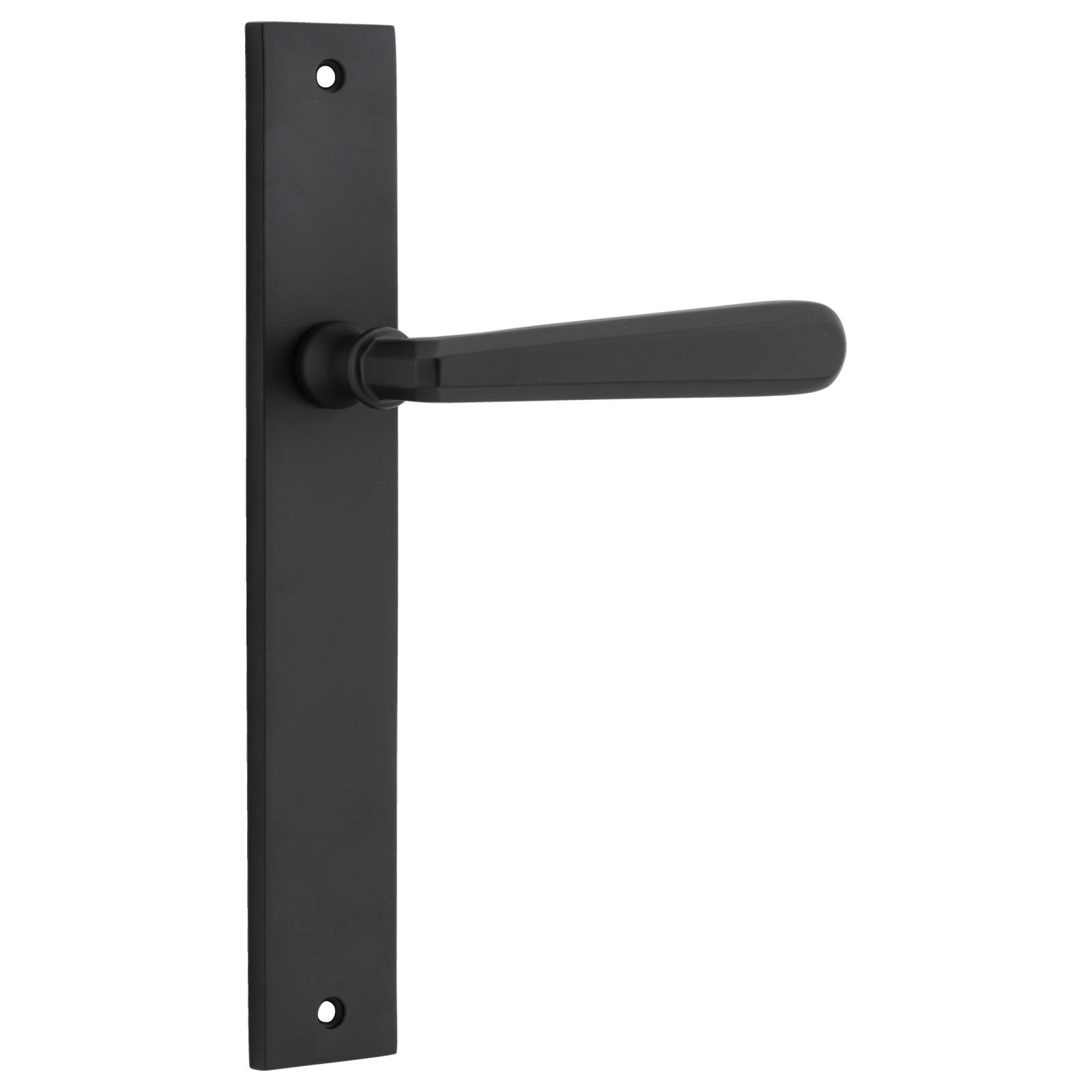 Copenhagen Lever Matt Black Rectangular Backplate
