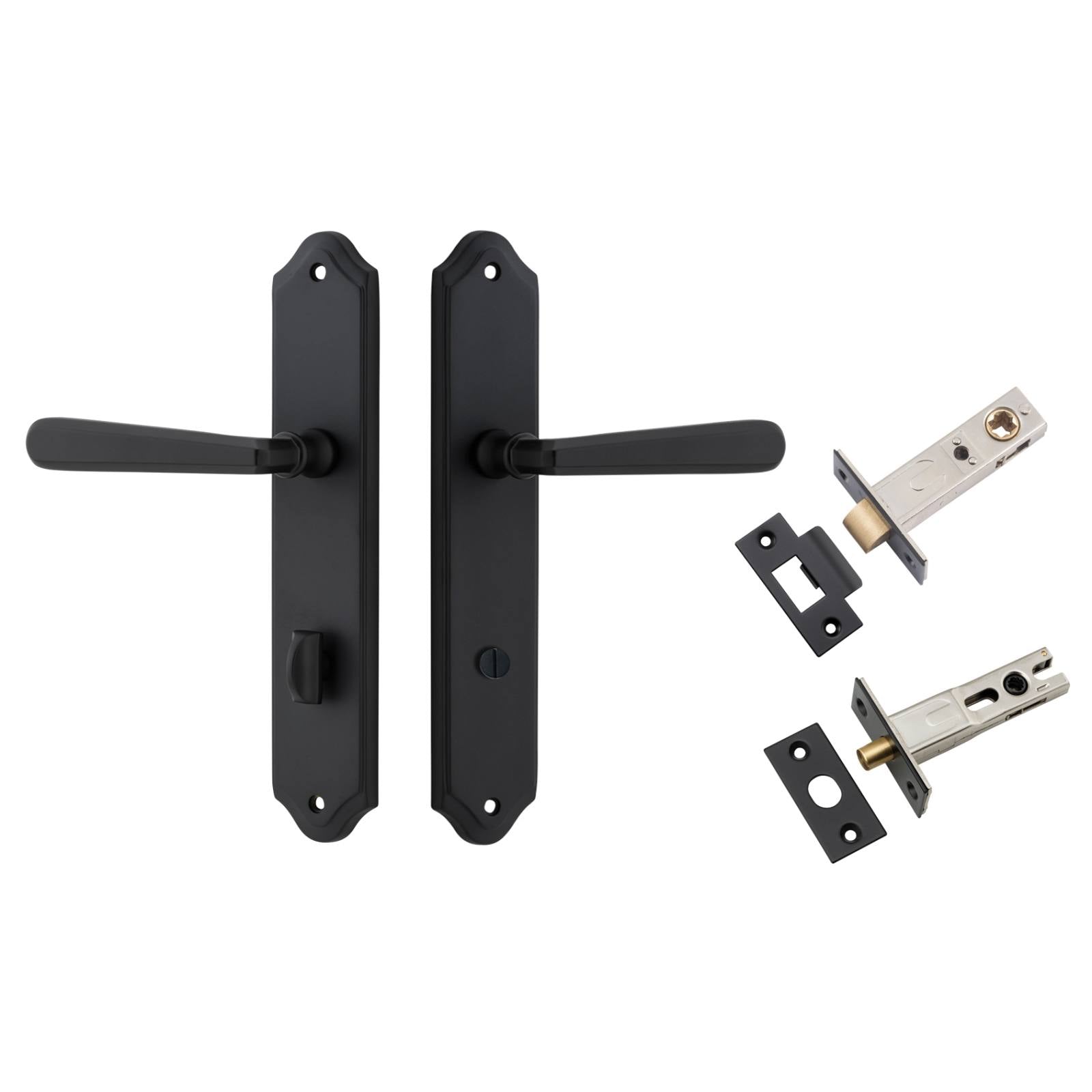 Copenhagen Lever Shouldered Backplate Privacy Kit w Privacy Turn Matt Black