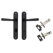 Copenhagen Lever Oval Backplate Privacy Kit w Privacy Turn Matt Black