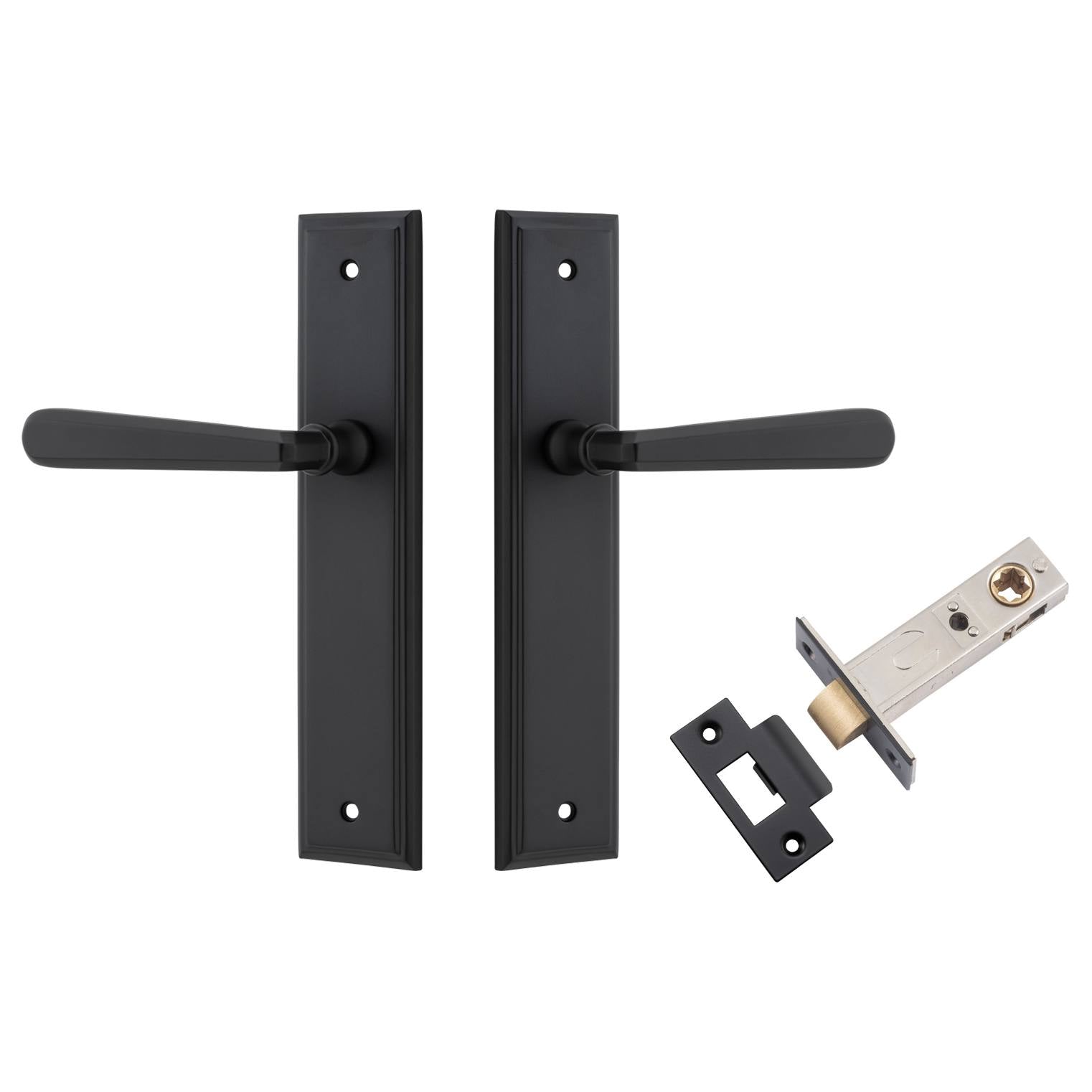 Copenhagen Lever Stepped Backplate Passage Kit Matt Black