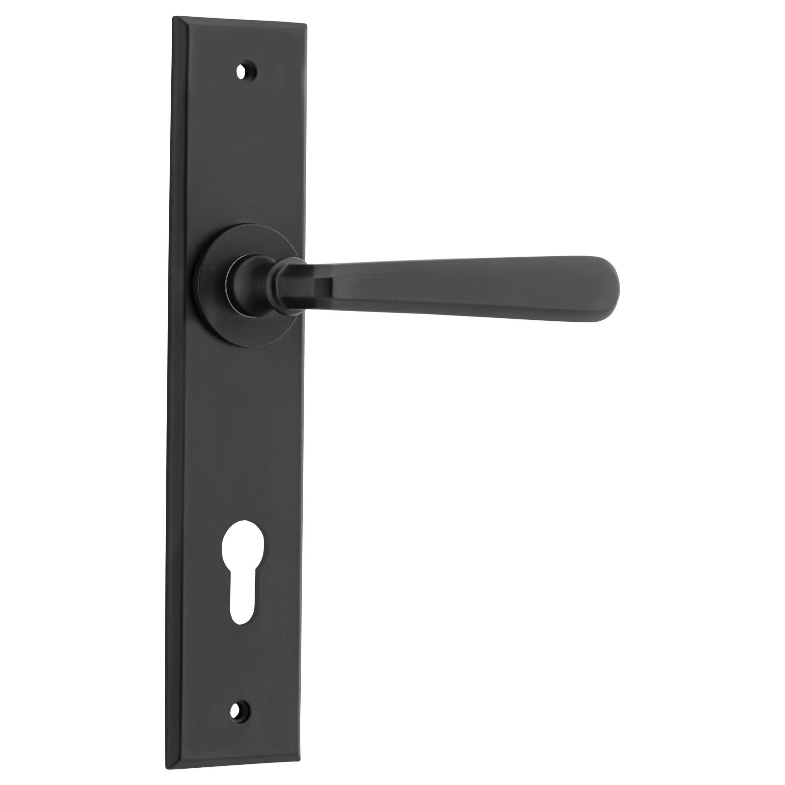 Copenhagen Lever Matt Black Chamfered Backplate
