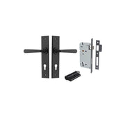 Copenhagen Lever Chamfered Backplate Entrance Kit w High Security Lock Matt Black