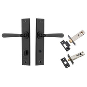 Copenhagen Lever Chamfered Backplate Privacy Kit w Privacy Turn Matt Black