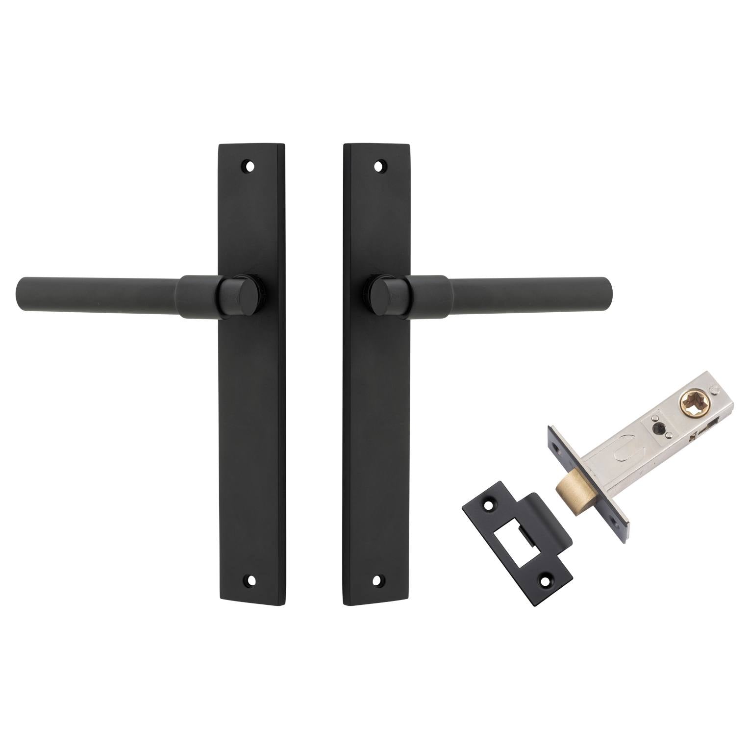 Helsinki Lever Rectangular Backplate Passage Kit Matt Black