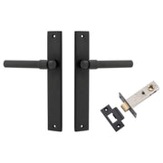 Helsinki Lever Rectangular Backplate Passage Kit Matt Black