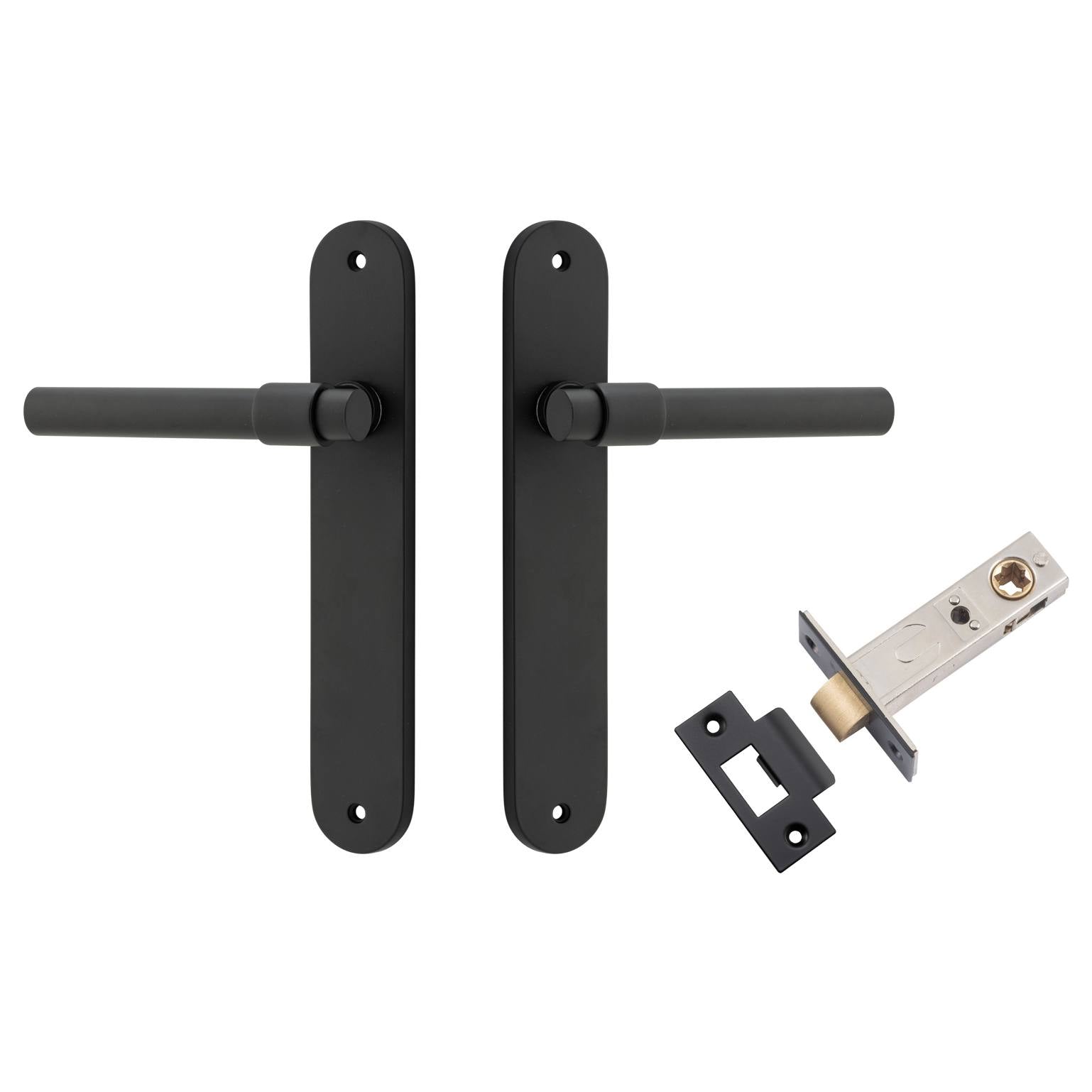 Helsinki Lever Oval Backplate Passage Kit Matt Black