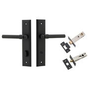 Helsinki Lever Stepped Backplate Privacy Kit w Privacy Turn Matt Black