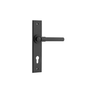 Helsinki Lever Matt Black Chamfered Backplate