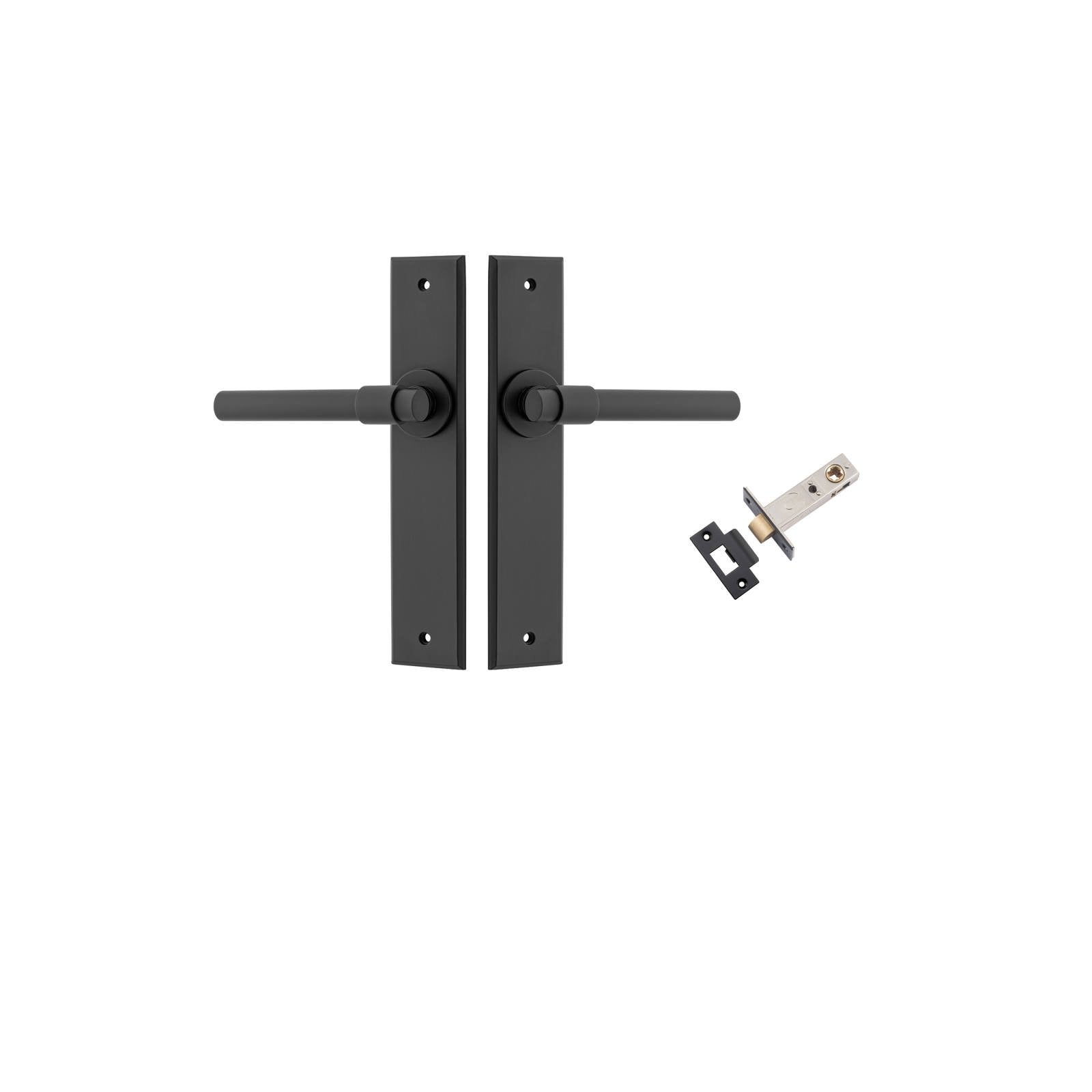 Helsinki Lever Chamfered Backplate Passage Kit Matt Black