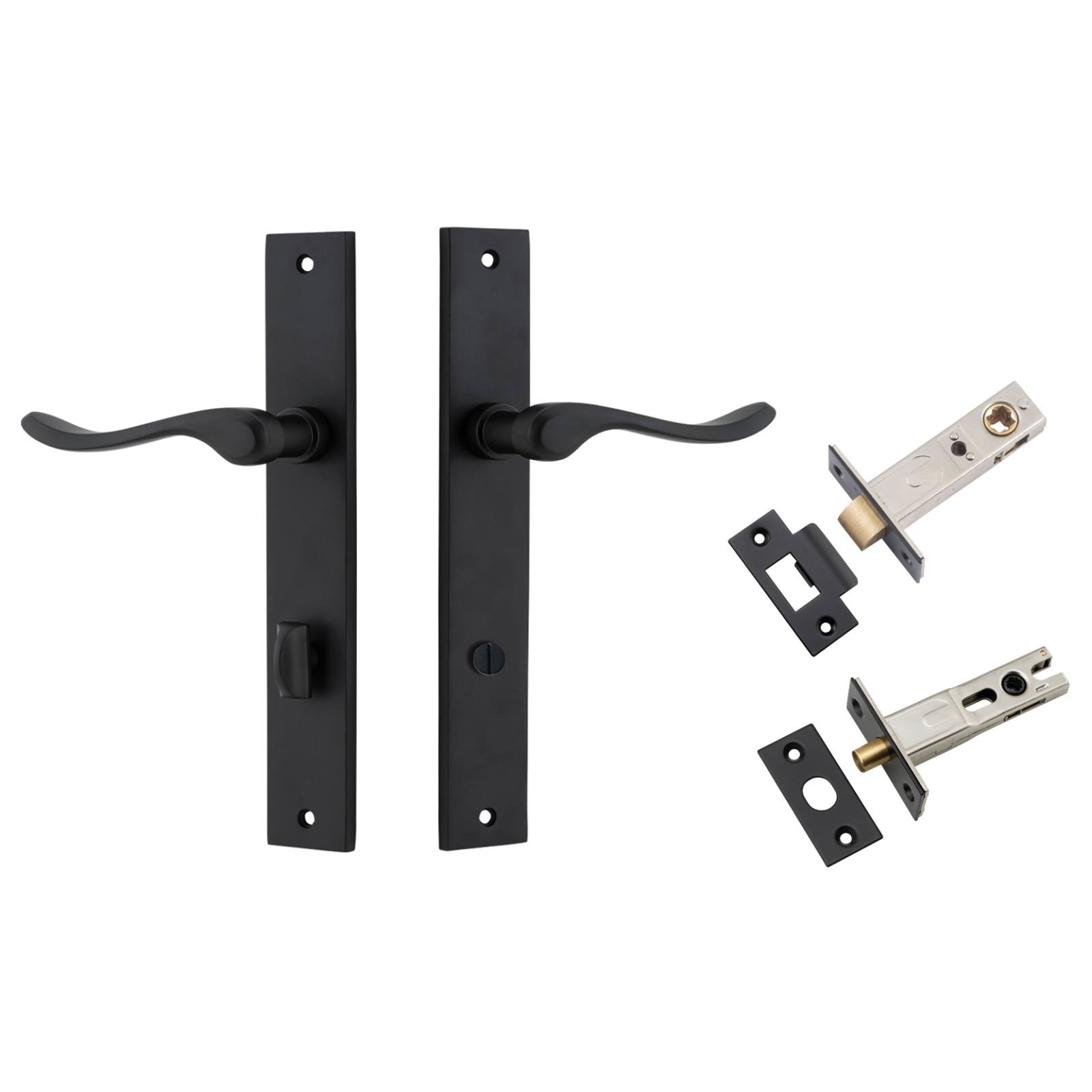 Stirling Lever Rectangular Backplate Privacy Kit w Privacy Turn Matt Black