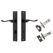 Stirling Lever Rectangular Backplate Privacy Kit w Privacy Turn Matt Black