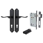 Stirling Lever Shouldered Backplate Entrance Kit w High Security Lock Matt Black