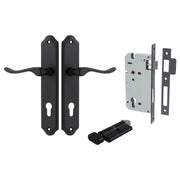 Stirling Lever Shouldered Backplate Entrance Kit w High Security Lock Matt Black