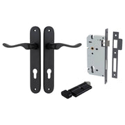 Stirling Lever Oval Backplate Entrance Kit w High Security Lock Matt Black