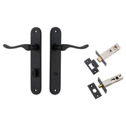 Stirling Lever Oval Backplate Privacy Kit w Privacy Turn Matt Black