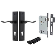 Stirling Lever Stepped Backplate Entrance Kit w High Security Lock Matt Black