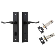 Stirling Lever Stepped Backplate Privacy Kit w Privacy Turn Matt Black