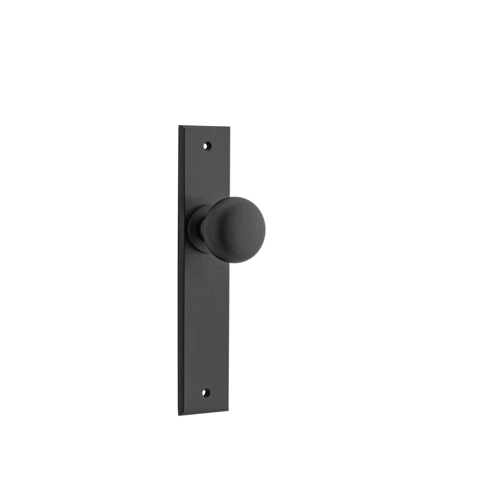 Cambridge Knob Matt Black Chamfered Backplate