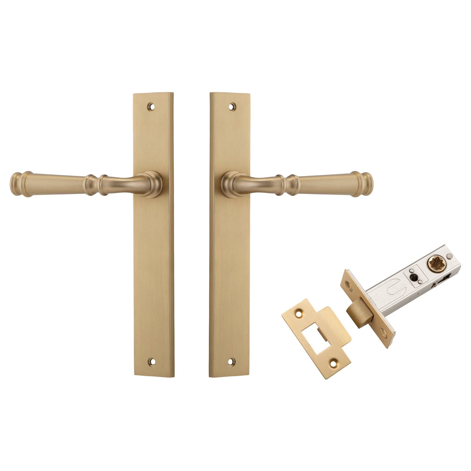 Verona Lever Rectangular Backplate Passage Kit Brushed Brass