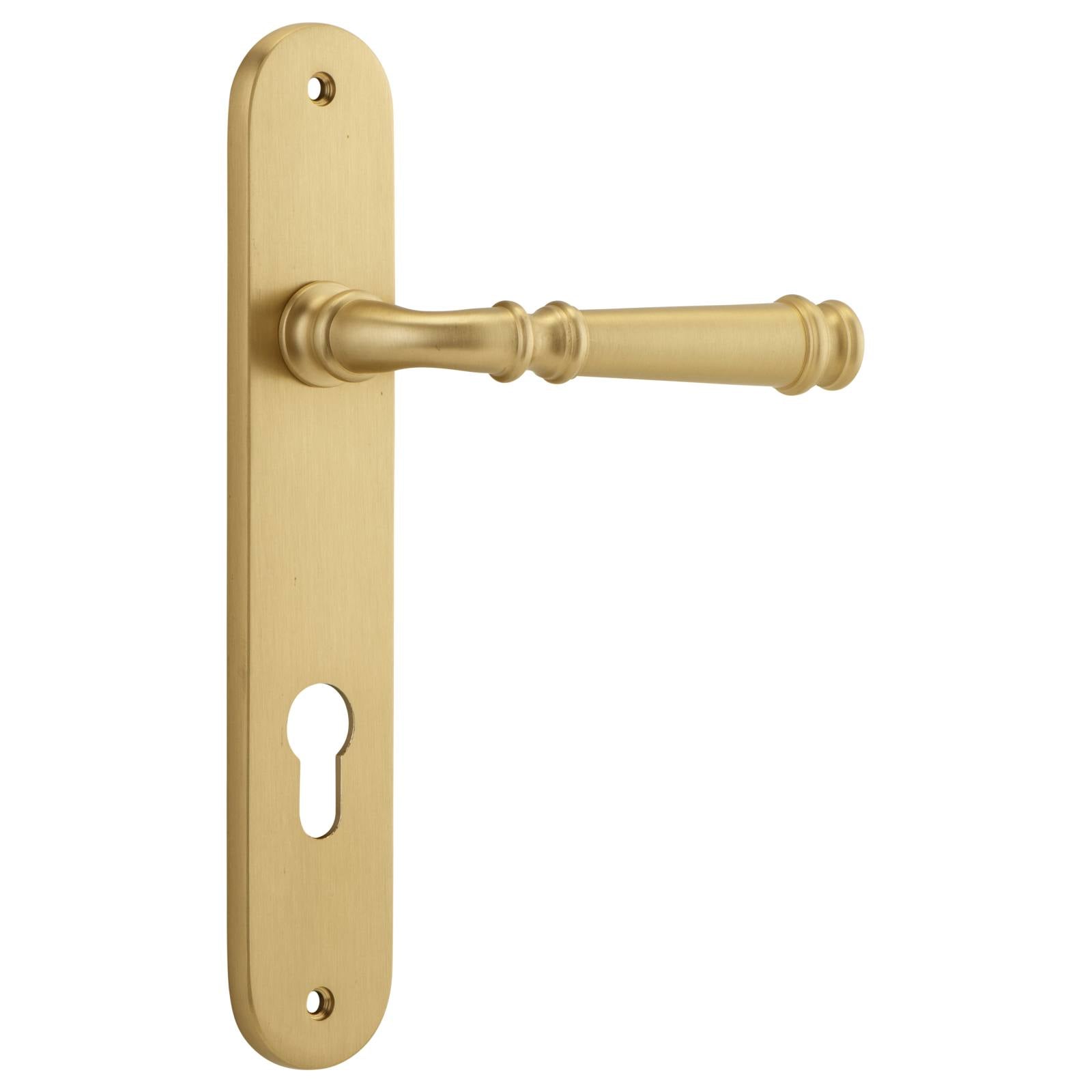 Verona Lever Oval Backplate Brushed Brass