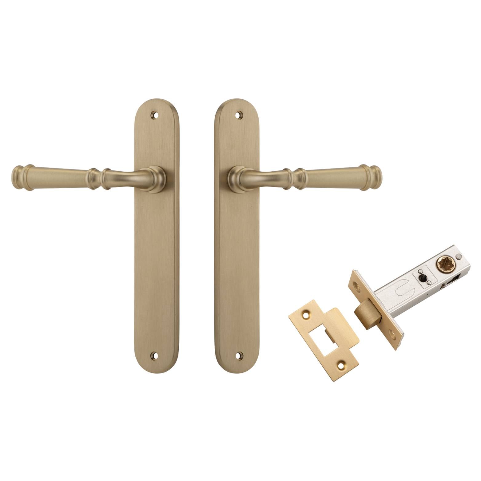 Verona Lever Oval Backplate Passage Kit Brushed Brass