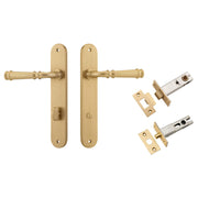 Verona Lever Oval Backplate Privacy Kit w Privacy Turn Brushed Brass