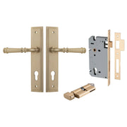Verona Lever Stepped Backplate Entrance Kit w High Security Lock Brushed Brass