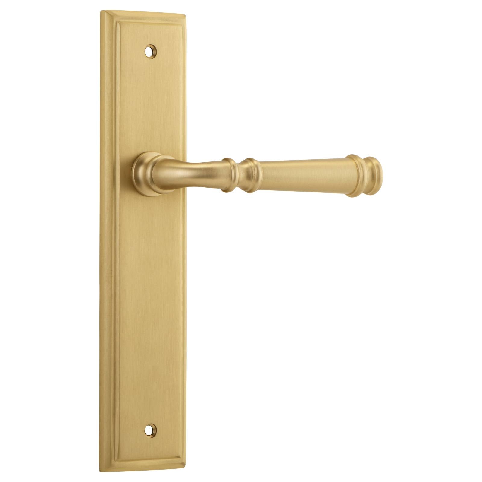 Verona Lever Stepped Backplate Brushed Brass