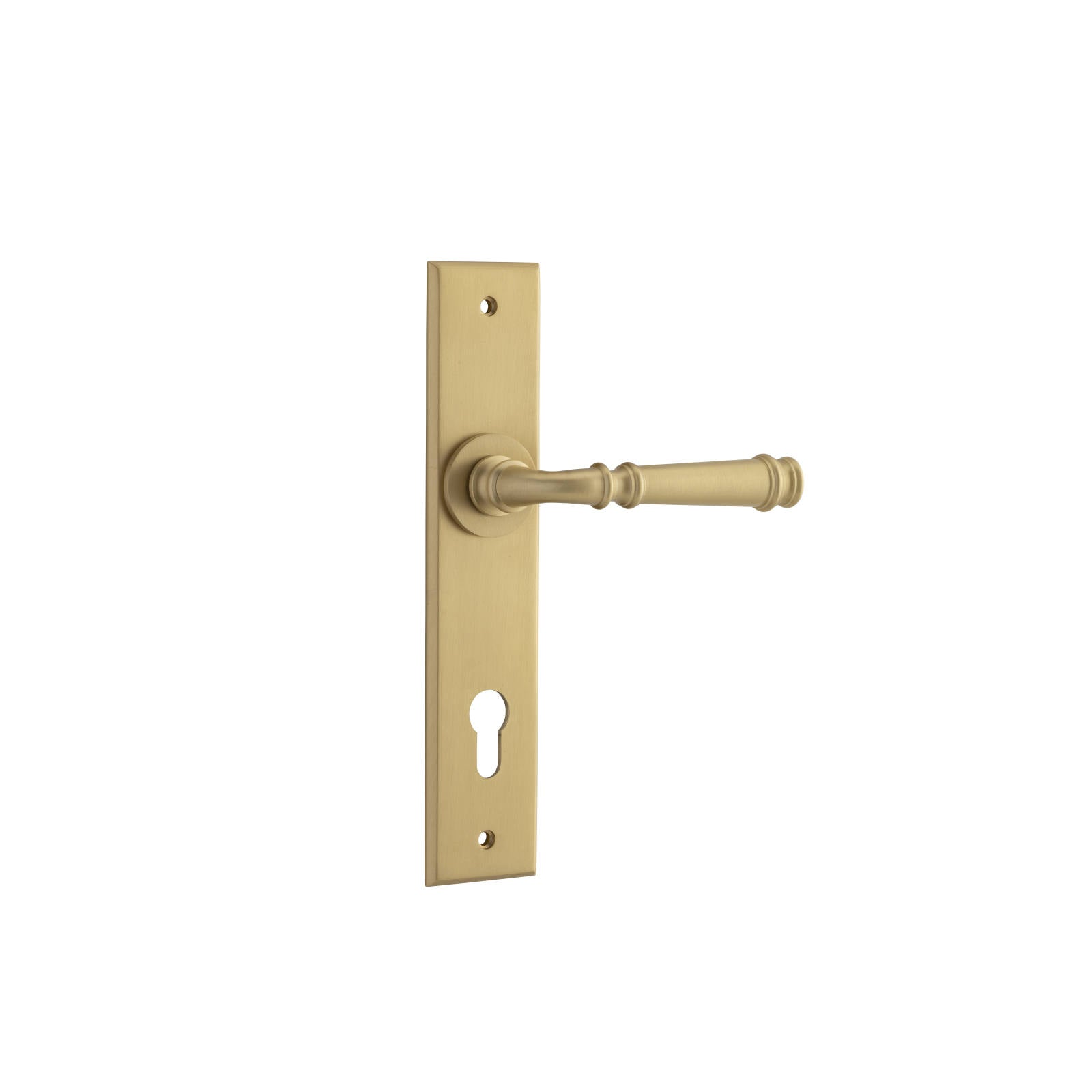 Verona Lever Brushed Brass Chamfered Backplate
