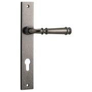 Verona Lever Rectangular Backplate Distressed Nickel