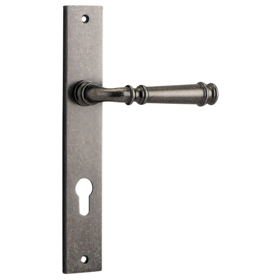 Verona Lever Rectangular Backplate Distressed Nickel