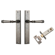 Verona Lever Rectangular Backplate Passage Kit Distressed Nickel