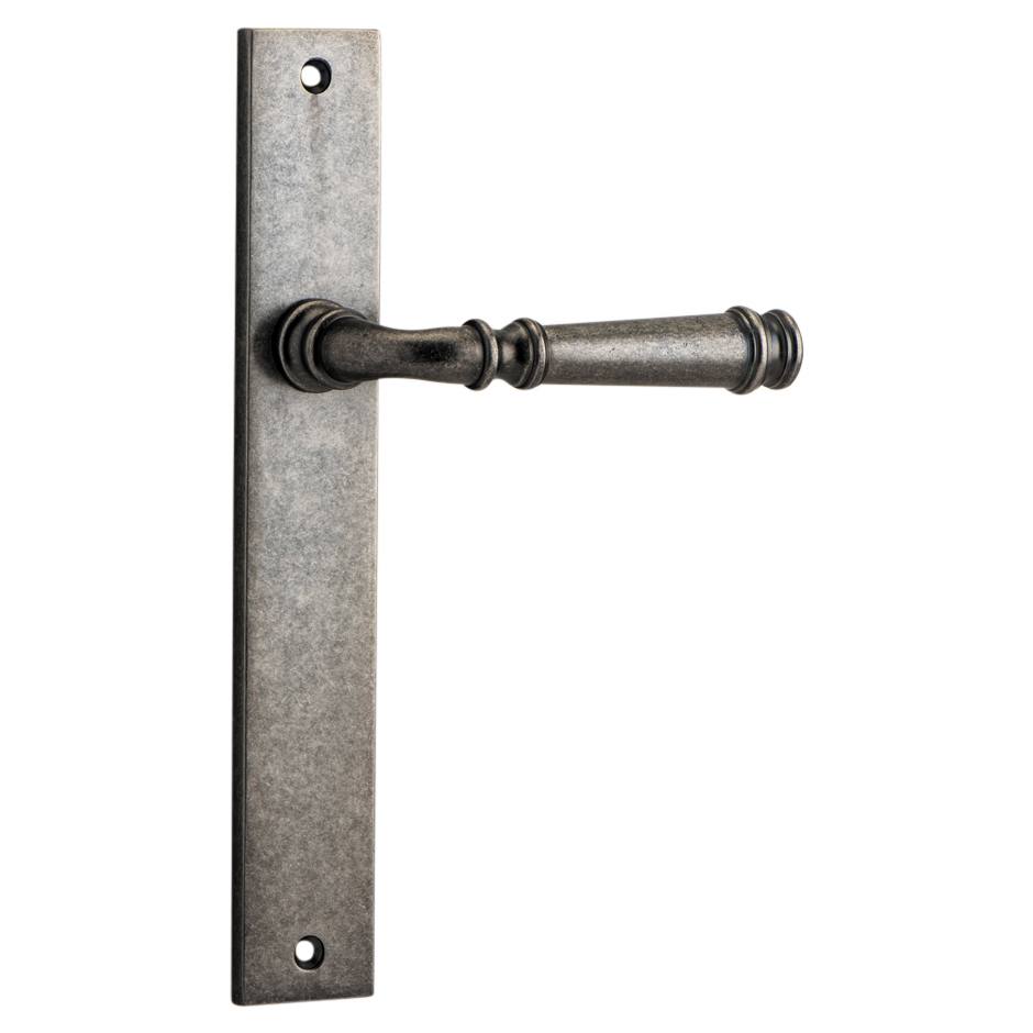 Verona Lever Rectangular Backplate Distressed Nickel