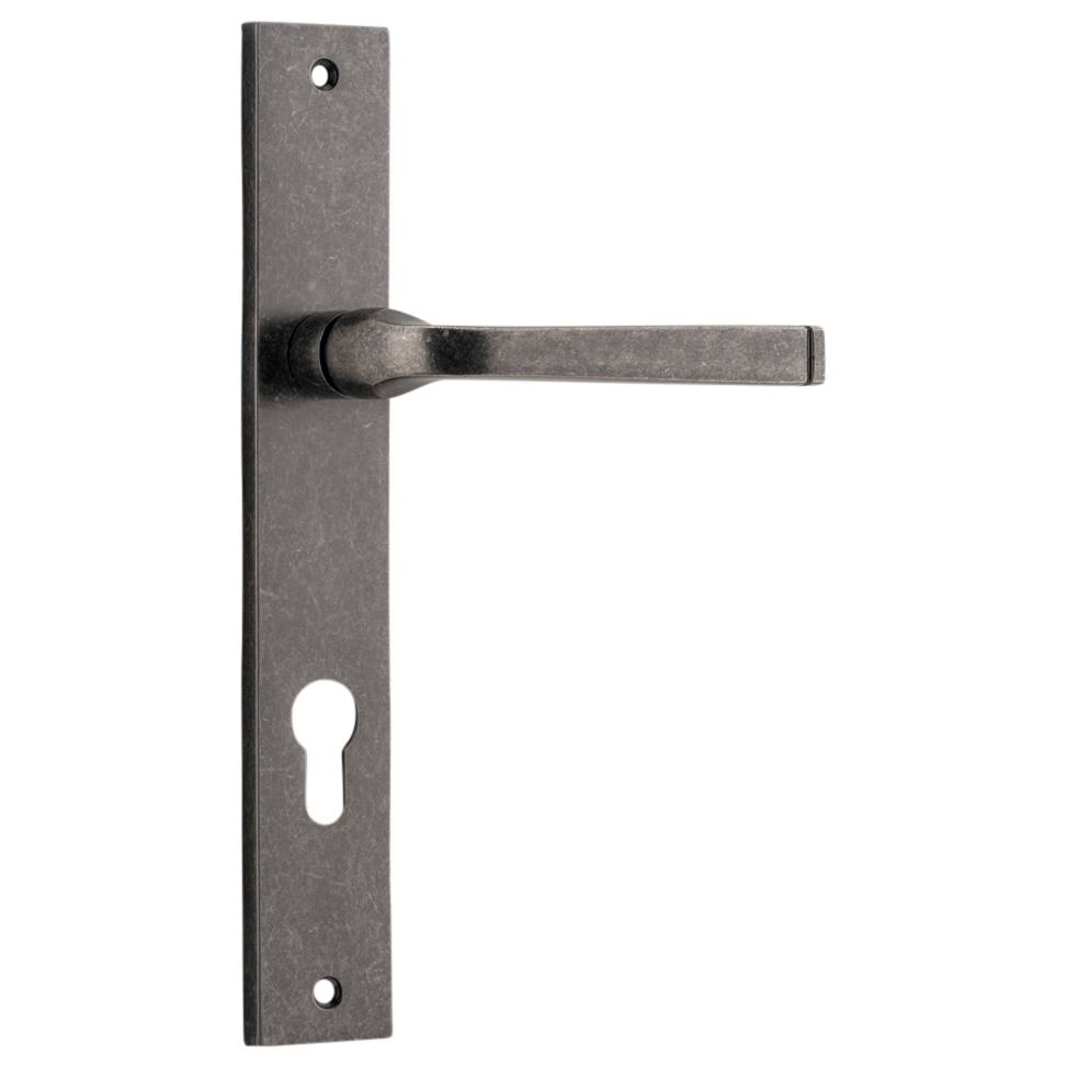 Annecy Lever Rectangular Backplate Distressed Nickel
