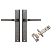 Annecy Lever Rectangular Backplate Passage Kit Distressed Nickel