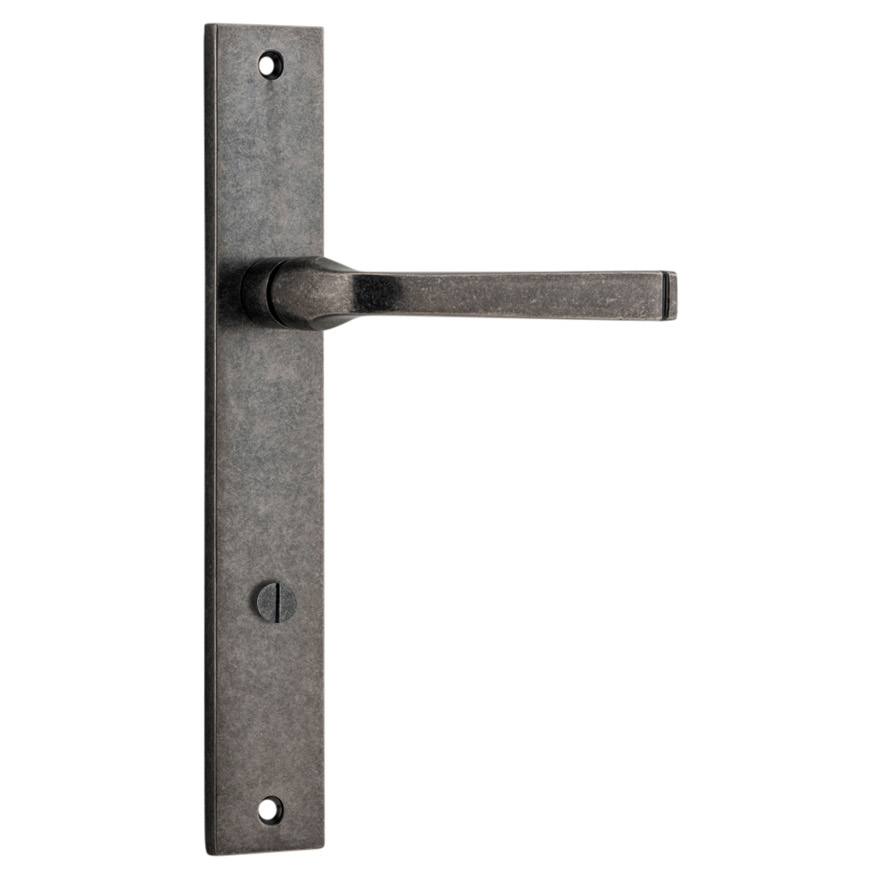 Annecy Lever Rectangular Backplate Distressed Nickel