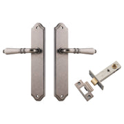 Sarlat Lever Shouldered Backplate Passage Kit Distressed Nickel