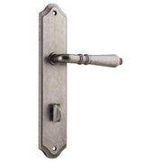 Sarlat Shouldered 85mm Privacy Lever Set, Distressed Nickel