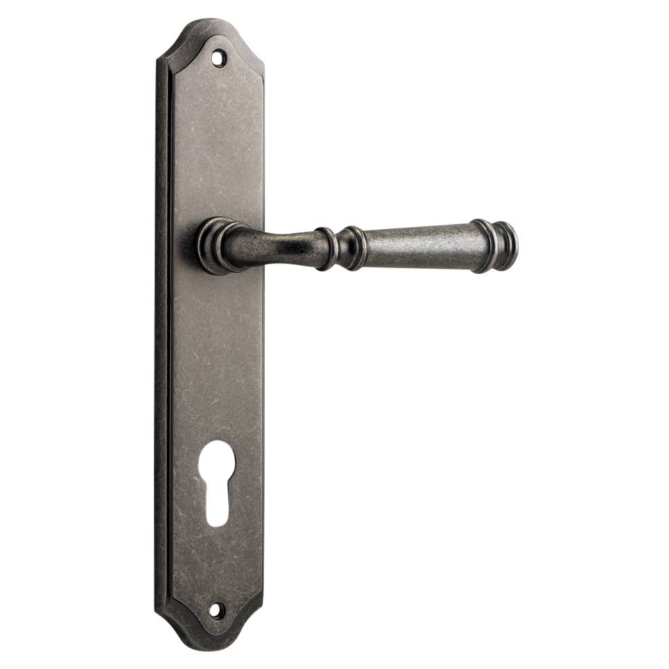 Verona Lever - Shouldered Backplate with Euro 85mm Pitch Brushed Chrome